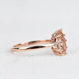 Solitary Pear Shape, AAAA Peach Salmon Morganite 14k Rose gold Engagement Ring