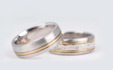 Vintage two tones Eternity wedding band white gold yellow gold solid gold men's wedding ring