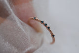 Vintage Blue diamond stackable, daily band ring rose gold yellow gold wedding band