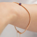 Special Coil link Solid 14k Gold Purple Diamond Luxury Bracelet