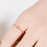 Salome Cross Rosary Ring Solid 14k Rose gold ring