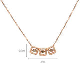 3 rope square Cognac Dancing Diamond 14k rose gold necklace