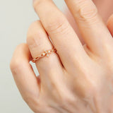 Sophia Rosary Ring, White Diamond Solid 10, 14k Rose gold ring