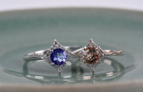 Art Deco Style & Diamond Shape Halo, Round Morganite Engagement Ring white diamond ring
