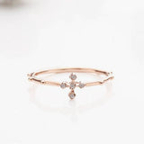 Salome Cross Rosary Ring Solid 14k Rose gold ring