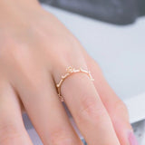 Rosebud Rosary Ring 14k Solid Rose Gold Ring