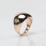Plain Dorm Art Deco  Cocktail Ring Solid 14k Roses Gold Hollow Ring
