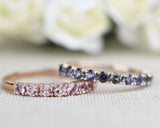 Copy of Peach Pink Round Morganite 14k Solid Rose Gold Wedding Band