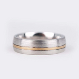 Vintage two tones Eternity wedding band white gold yellow gold solid gold men's wedding ring
