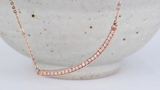 Art Deco Style, Rounded Bar Solid gold necklace white diamond Necklace, 14k solid rose gold