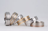 Hand made men's wedding band Brushed finish 14k solid white gold ring