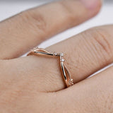 Lovely Tiara style milgrain wedding band diamond rose gold yellow gold white gold matching band