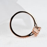 Solitary Pear Shape, AAAA Peach Salmon Morganite 14k Rose gold Engagement Ring