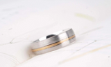 Vintage two tones Eternity wedding band white gold yellow gold solid gold men's wedding ring