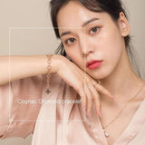 Vintage Multi Links Solid 14k Rose gold Bracelet,t pretty cross charm and Cognac diamond on Square disc point Fashionable Bracelet