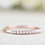 1.3 mm Cutie Fresh Seed Pearls Solid 10K, 14k Gold Daily Stocking Ring , Vintage Wedding Band