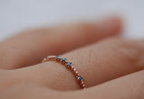 Vintage Blue diamond stackable, daily band ring rose gold yellow gold wedding band
