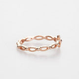 Sophia Rosary Ring, White Diamond Solid 10, 14k Rose gold ring