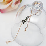 Green Diamond Love in 14k rose gold yellow gold Chain, Daily Bracelet