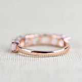 4 mm Round Rainbow Moon Stone ring 14k Rose gold Vintage Wedding Band