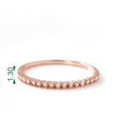 1.3 mm Cutie Fresh Seed Pearls Solid 10K, 14k Gold Daily Stocking Ring , Vintage Wedding Band