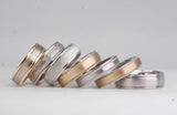 Handmade Milgrarain Eternity wedding band for man solid yellow and white gold