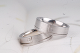 Vintage men's wedding band solid gold, diamond setting, 7 mm gentleman's ring