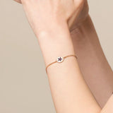 Purple Diamond star Gold Coin Solid 14k Rose Gold Daily Bracelet