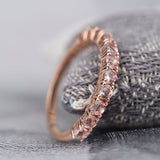 Copy of Peach Pink Round Morganite 14k Solid Rose Gold Wedding Band