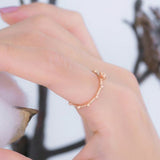Rosebud Rosary Ring 14k Solid Rose Gold Ring