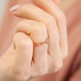 Sophia Rosary Ring, White Diamond Solid 10, 14k Rose gold ring