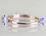 3mm Rainbow Moon Stone ring 14k gold Vintage wedding band