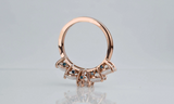 Rainbow Moon Stone ring rose gold yellow gold Natural green diamond wedding band