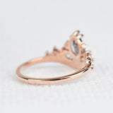 Stunning Multi Color Diamond, Tiara Style Solid 14k Rose Gold Engagement Ring