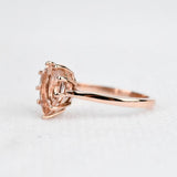 Solitary Pear Shape, AAAA Peach Salmon Morganite 14k Rose gold Engagement Ring