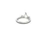 Vintage Designed Marquise Diamond Leaf, V Shape 14k Solid White gold  wedding band