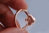 the queen of Floral morganite engagement ring 7mm cushion morganite white diamond rose gold ring