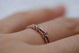 Vintage Blue diamond stackable, daily band ring rose gold yellow gold wedding band