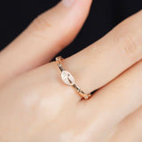 St Angelo Cross Rosary Ring Solid 14k Yellow , Rose gold Ring