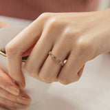 Vintage Rose Bud wedding band white sapphire, solid rose, yellow, and white gold ring