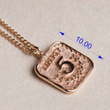 Liberty 5 lucky pendant solid 14k rose gold daily coin necklace