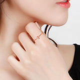 Salome Cross Rosary Ring Solid 14k Rose gold ring