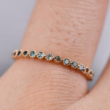Natural Alexandrite Wedding Band , Solid 14k Gold Daily Ring