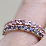 Copy of Peach Pink Round Morganite 14k Solid Rose Gold Wedding Band