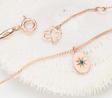blue star daily necklace, met finished oval shape Solid 14k rose gold blue diamond pendant, necklace