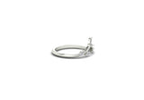 Vintage Designed Marquise Diamond Leaf, V Shape 14k Solid White gold  wedding band