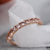 Copy of Peach Pink Round Morganite 14k Solid Rose Gold Wedding Band