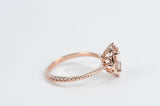 Vintage Pink Morganite engagement ring 1.2ct oval morganite & white diamond rose gold ring