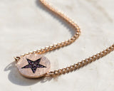 Purple Diamond star Gold Coin Solid 14k Rose Gold Daily Bracelet