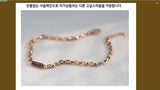 14k Solid Gold link Chain Purple Diamond Daily Bracelet